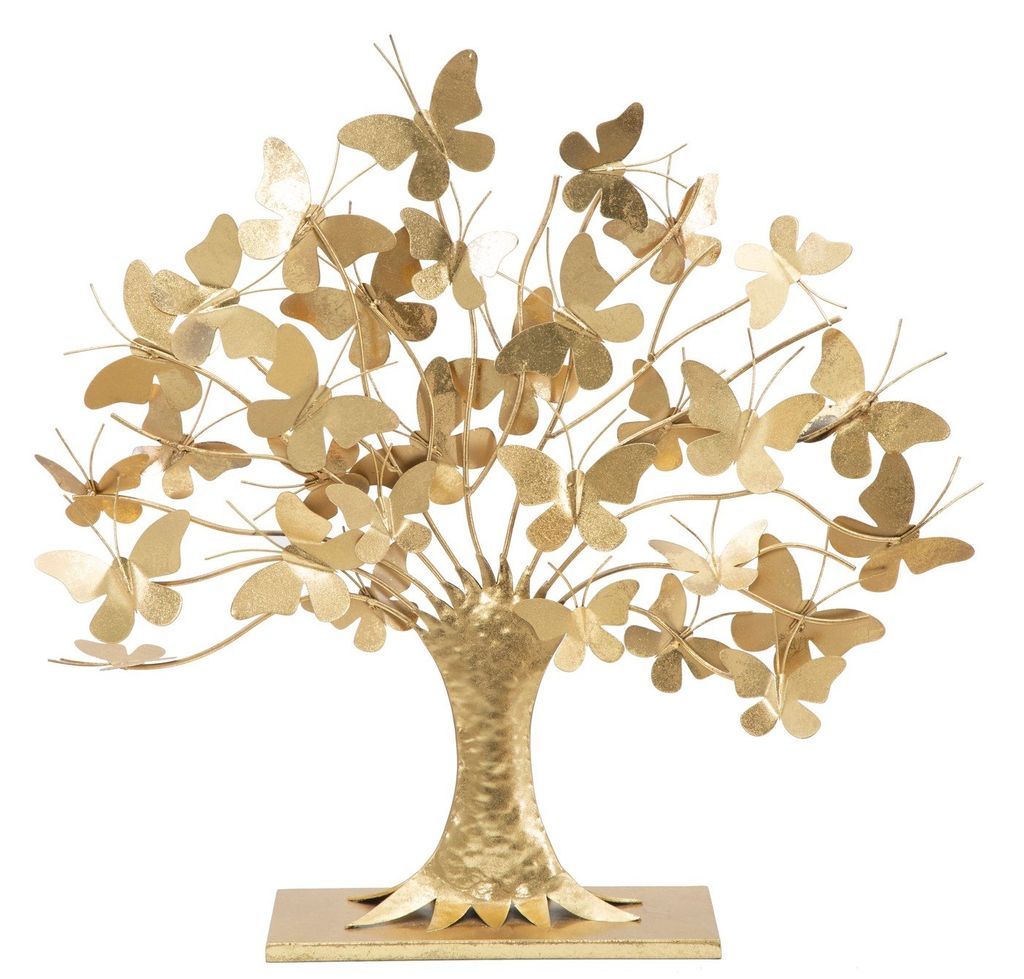 Asztali dekoráció, fa forma pillangókkal, arany - ARBRE PAPILLON - Butopêa
